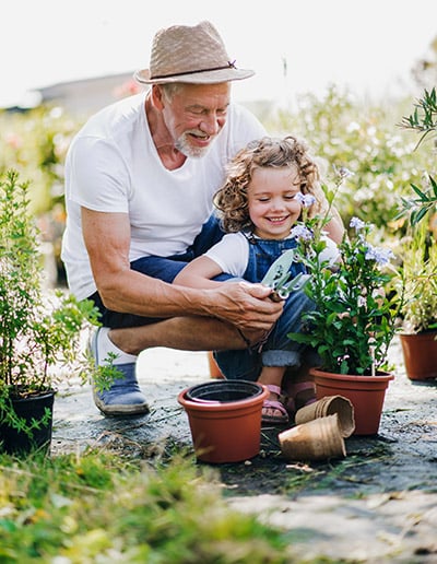 grandfather with child